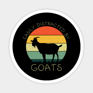 Retro Easily Distracted By Goat Shirt Funny Goat Lover Kids Girls Magnet